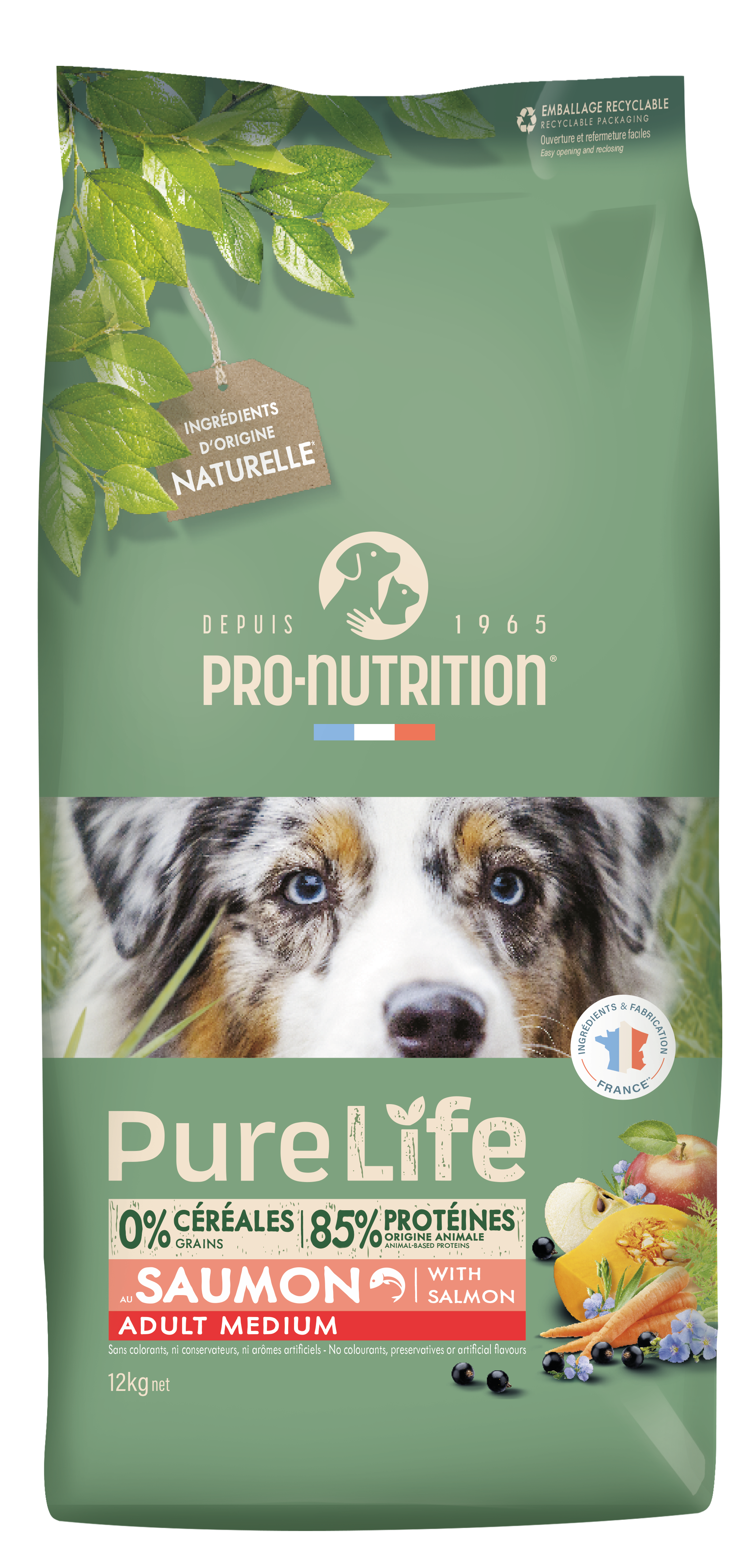 Сухой корм для собак NEW Pro-Nutrition Pure Life ADULT MEDIUM WITH SALMON (12кг)