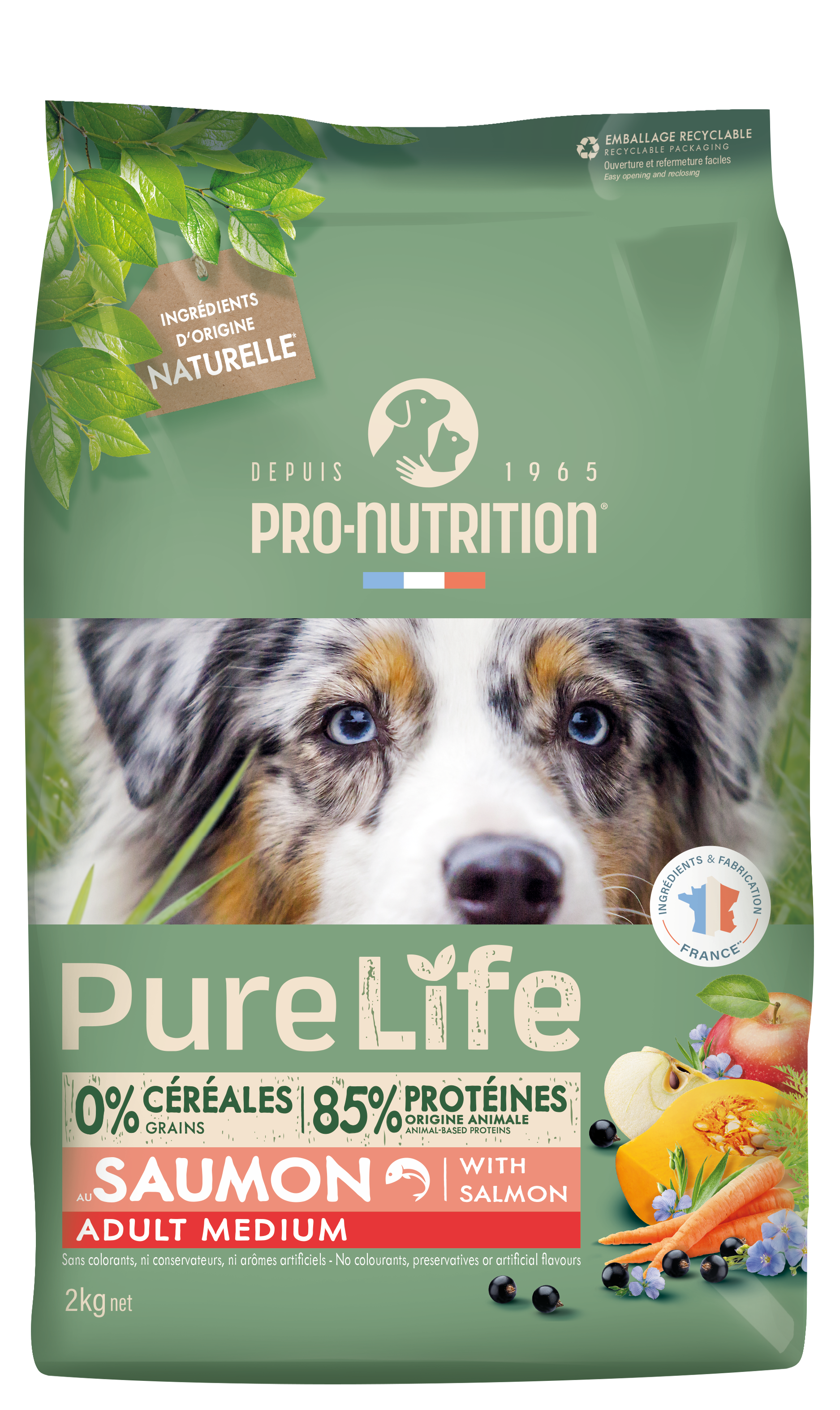 Сухой корм для собак NEW Pro-Nutrition Pure Life ADULT MEDIUM WITH SALMON (2кг)