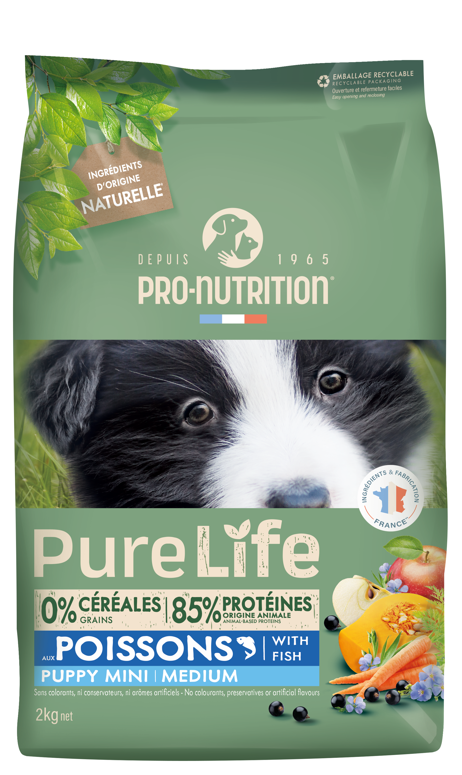 Сухой корм для щенков NEW Pro-Nutrition Pure Life PUPPY MINI/MEDIUM WITH FISH (2кг)